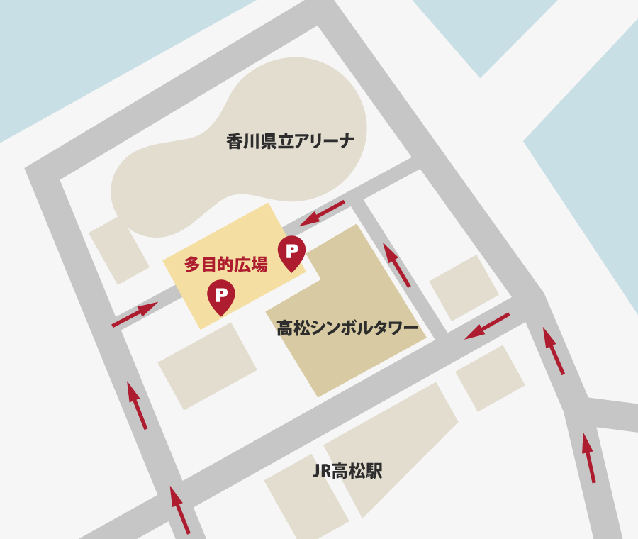 シンボルタワー近くの駐車場